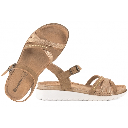 INBLU CN-54 SANDAŁY DAMSKIE KOMFORT SOFT PU piaskowe