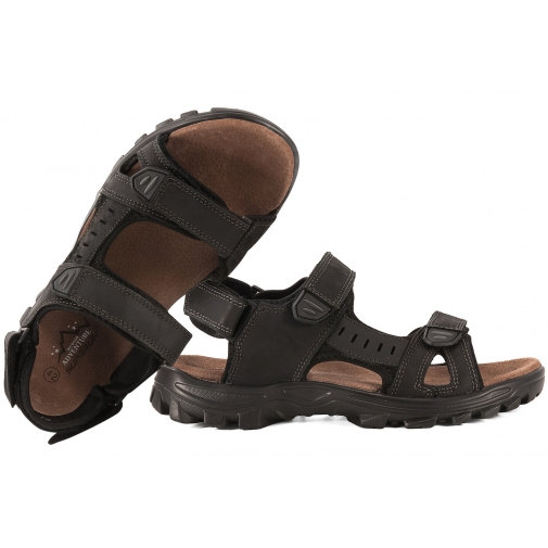 SUPERUN 6461 SKÓRZANE SANDAŁY MĘSKIE LETNIE SOFT PU czarny