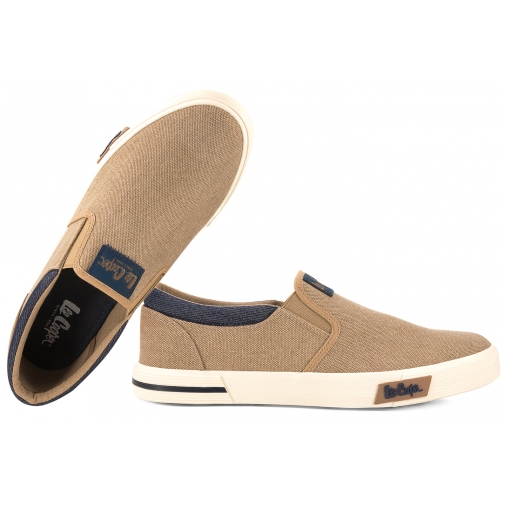 LEE COOPER LCW-26-02-4089M WSUWKI TEKSTYLNE MĘSKIE TENISÓWKI WSUWANE beżowe