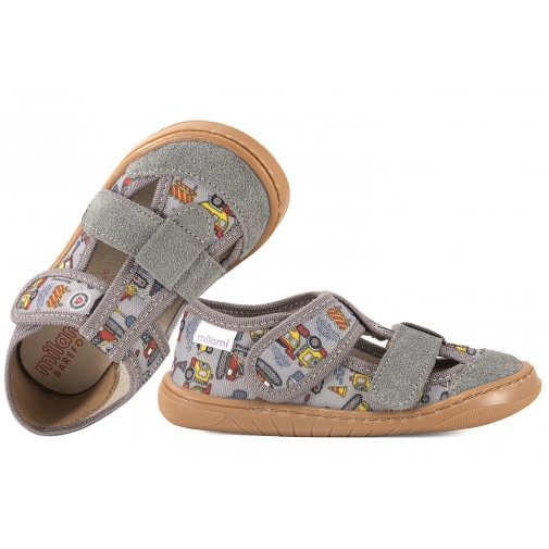 MILAMI BF10-BR-32 BAREFOOT TEKSTYLNO-SKÓRZANE PÓŁBUTY SANDAŁY DOMOWE KAPCIE