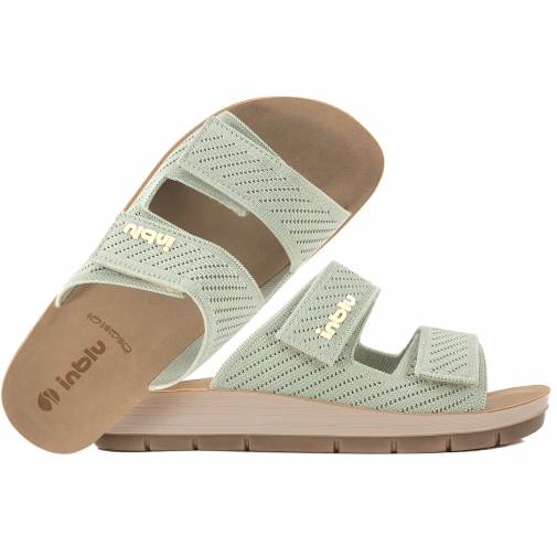 INBLU AG-15 TEKSTYLNE KLAPKI DAMSKIE DOMOWE SOFT PU RZEPY verdino
