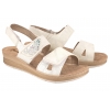 INBLU FC-66 SANDAŁY DAMSKIE SOFT COMFORT SKÓRZANA WKŁADKA biała perła
