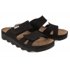 INBLU CX-4KU SKÓRZANE KLAPKI DAMSKIE NA PLATFORMIE NUBUK RZEPY SOFT PU czarne