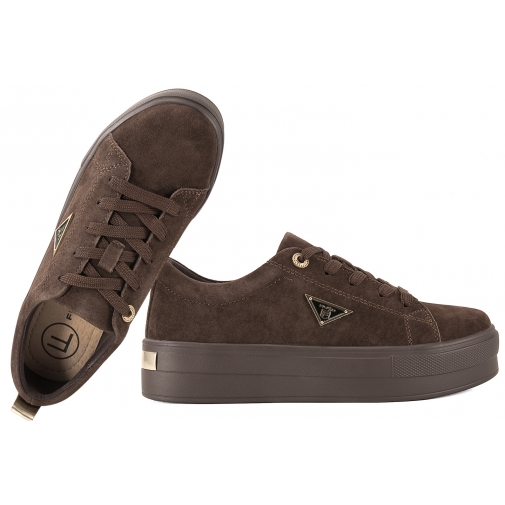 FILIPPO DP3533 SKÓRZANE PÓŁBUTY DAMSKIE SNEAKERSY ZAMSZOWE NA PLATFORMIE PU