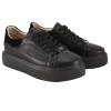 FILIPPO DP6119 SKÓRZANE PÓŁBUTY DAMSKIE SNEAKERSY NA PLATFORMIE czarne