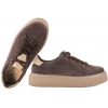 FILIPPO DP6119 SKÓRZANE PÓŁBUTY DAMSKIE SNEAKERSY ZAMSZOWE NA PLATFORMIE brąz
