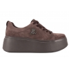 FILIPPO DP6246 SKÓRZANE PÓŁBUTY DAMSKIE SNEAKERSY ZAMSZOWE NA PLATFORMIE brąz