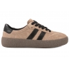 FILIPPO DP7958 SKÓRZANE PÓŁBUTY DAMSKIE SPORTOWE SNEAKERSY ZAMSZOWE beż