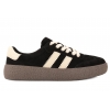 FILIPPO DP7958 SKÓRZANE PÓŁBUTY DAMSKIE SPORTOWE SNEAKERSY ZAMSZOWE czarne