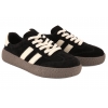 FILIPPO DP7958 SKÓRZANE PÓŁBUTY DAMSKIE SPORTOWE SNEAKERSY ZAMSZOWE czarne