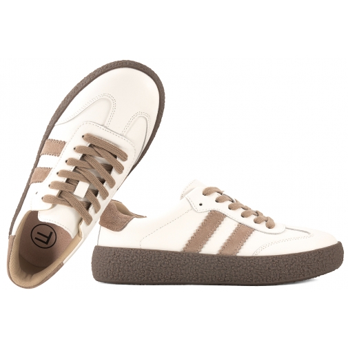 FILIPPO DP7958 SKÓRZANE PÓŁBUTY DAMSKIE SPORTOWE SNEAKERSY ZAMSZOWE białe