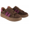 FILIPPO DP7981 SKÓRZANE PÓŁBUTY DAMSKIE SNEAKERSY NA PLATFORMIE ZAMSZOWE brąz