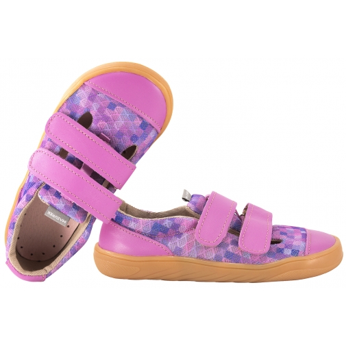 MAZUREK SLIPPER DIAMOND BAREFOOT SKÓRZANO-TEKSTYLNE PÓŁBUTY DZIECIĘCE KAPCIE