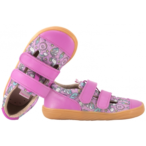 MAZUREK SLIPPER PRO CANDY BAREFOOT SKÓRZANO-TEKSTYLNE PÓŁBUTY DZIECIĘCE KAPCIE