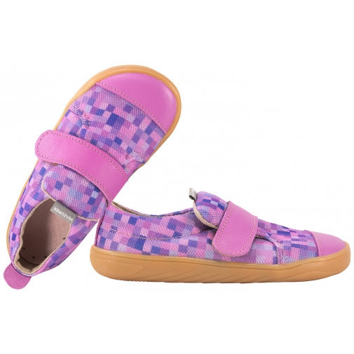 MAZUREK SOFTEX DIAMOND BAREFOOT SKÓRZANO-TEKSTYLNE PÓŁBUTY DZIEWCZĘCE KAPCIE