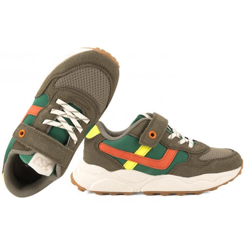 SJ 644613 BUTY SPORTOWE DZIECIĘCE SNEAKERSY PÓŁBUTY Z RZEPEM khaki