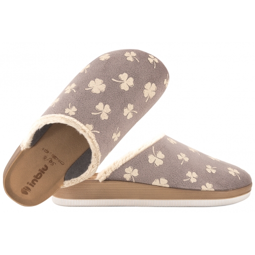INBLU CT-49 TEKSTYLNE DOMOWE DAMSKIE KAPCIE PAPCIE KLAPKI SOFT PU