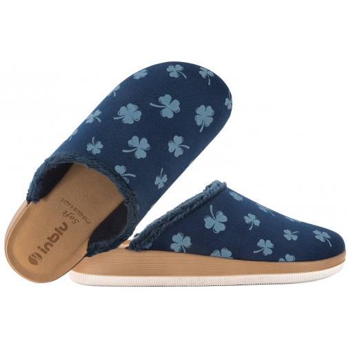 INBLU CT-49 TEKSTYLNE DOMOWE DAMSKIE KAPCIE PAPCIE KLAPKI SOFT PU
