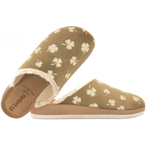 INBLU CT-49 TEKSTYLNE DOMOWE DAMSKIE KAPCIE PAPCIE KLAPKI SOFT PU