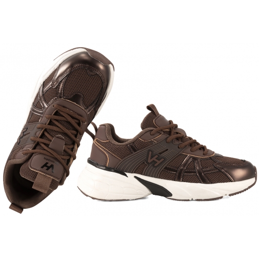 VANHORN 26-27309BR1 BUTY SPORTOWE SNEAKERSY MŁODZIEŻOWE DAMSKIE brązowe