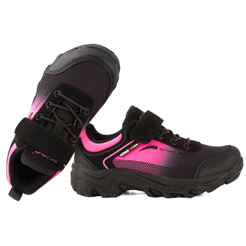 SUPERUN 7023 SOFTSHELL BUTY SPORTOWE TREKKINGOWE DZIEWCZĘCE czarny/różowy