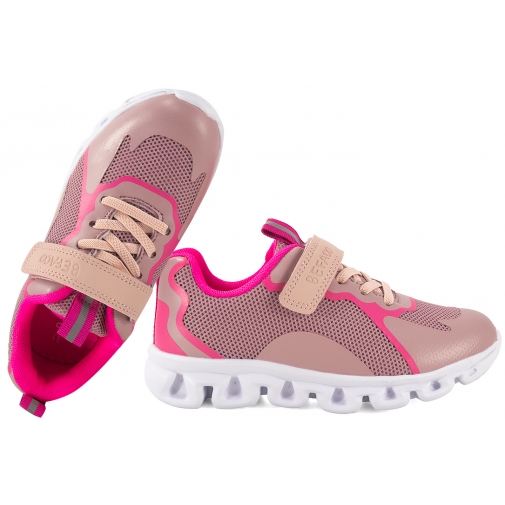 BEFADO 516Y496 BUTY SPORTOWE DZIEWCZĘCE SNEAKERSY NA PIANCE RZEP różowe