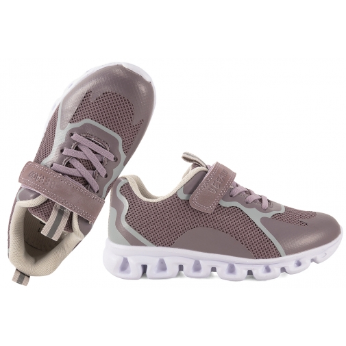 BEFADO 516Y498 BUTY SPORTOWE DZIEWCZĘCE SNEAKERSY NA PIANCE RZEP wrzosowe