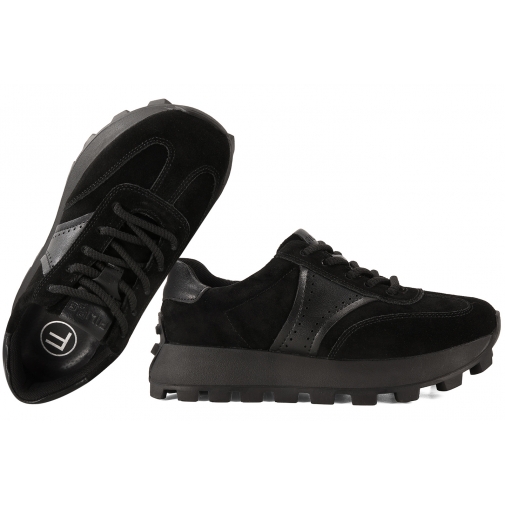 FILIPPO DP7976 PÓŁBUTY SPORTOWE DAMSKIE SNEAKERSY NA PLATFORMIE SKÓRZANE czarne