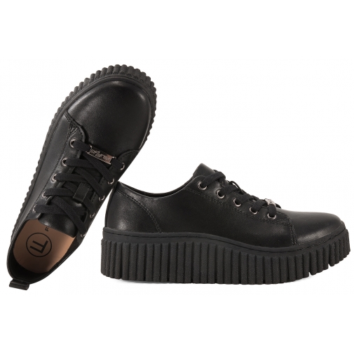 FILIPPO DP8337 PÓŁBUTY SKÓRZANE DAMSKIE SNEAKERSY NA PLATFORMIE  czarne