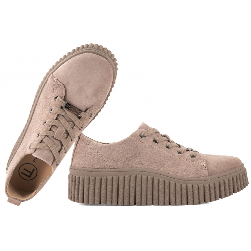 FILIPPO DP8337 PÓŁBUTY SKÓRZANE DAMSKIE SNEAKERSY NA PLATFORMIE  beżowe