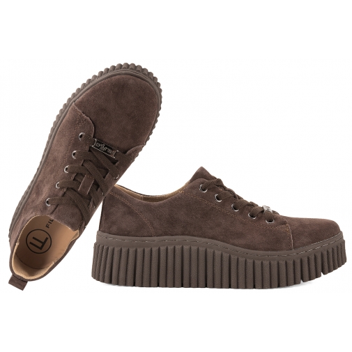 FILIPPO DP8337 PÓŁBUTY SKÓRZANE DAMSKIE SNEAKERSY NA PLATFORMIE brązowe