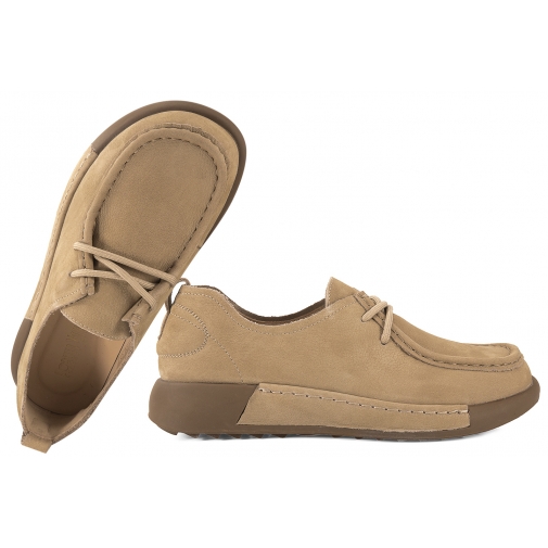 LORETTA VITALE W9960 SKÓRZANE PÓŁBUTY DAMSKIE NUBUK camel