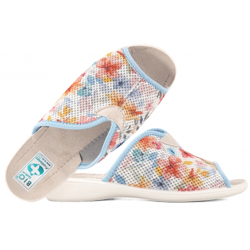 ADANEX 30185 KLAPKI TEKSTYLNE DOMOWE DAMSKIE KAPCIE PAPCIE BIO PU