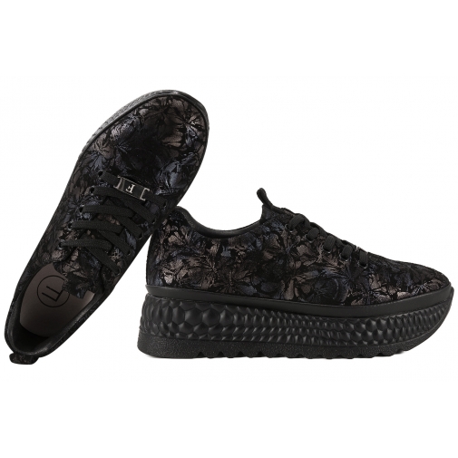 FILIPPO DP7284 PÓŁBUTY DAMSKIE SNEAKERSY NA PLATFORMIE SKÓRZANEkwiaty