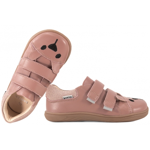BARTEK 8600655 BAREFOOT PÓŁBUTY DZIECIĘCE TRZEWIKI SKÓRA wrzosowy róż