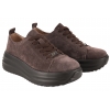 FILIPPO DP8339 SKÓRZANE PÓŁBUTY DAMSKIE SNEAKERSY ZAMSZOWE NA PLATFORMIE c.brąz