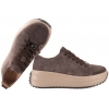 FILIPPO DP8339 SKÓRZANE PÓŁBUTY DAMSKIE SNEAKERSY ZAMSZOWE NA PLATFORMIE c.brąz