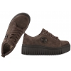 FILIPPO DP8271 SKÓRZANE PÓŁBUTY DAMSKIE SNEAKERSY ZAMSZOWE NA PLATFORMIE c.brąz