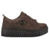 FILIPPO DP8271 SKÓRZANE PÓŁBUTY DAMSKIE SNEAKERSY ZAMSZOWE NA PLATFORMIE c.brąz