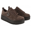 FILIPPO DP8271 SKÓRZANE PÓŁBUTY DAMSKIE SNEAKERSY ZAMSZOWE NA PLATFORMIE c.brąz