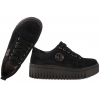 FILIPPO DP8271 SKÓRZANE PÓŁBUTY DAMSKIE SNEAKERSY ZAMSZOWE NA PLATFORMIE czarne