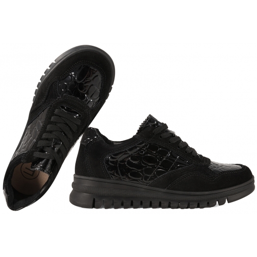 FILIPPO DP8103 PÓŁBUTY DAMSKIE SNEAKERSY SKÓRZANE LAKIERKI czarne