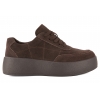 CAMBELL 26-13311BR PÓŁBUTY SKÓRZANE DAMSKIE SNEAKERSY  NA PLATFORMIE ZAMSZ brązowe