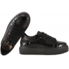 FILIPPO DP6119 SKÓRZANE PÓŁBUTY DAMSKIE SNEAKERSY NA PLATFORMIE czarne