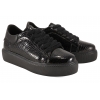 FILIPPO DP6119 SKÓRZANE PÓŁBUTY DAMSKIE SNEAKERSY NA PLATFORMIE czarne