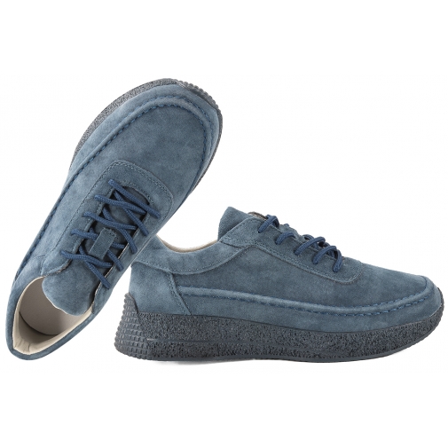 SERGIO LEONE SP-013F PÓŁBUTY SKÓRZANE SPORTOWE DAMSKIE SNEAKERSY granatowe