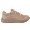 SERGIO LEONE SP-013F PÓŁBUTY SKÓRZANE SPORTOWE DAMSKIE SNEAKERSY beżowe