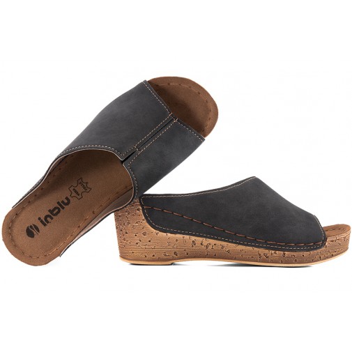 INBLU NG-02 KLAPKI DAMSKIE SOFT KOTURN CZARNE