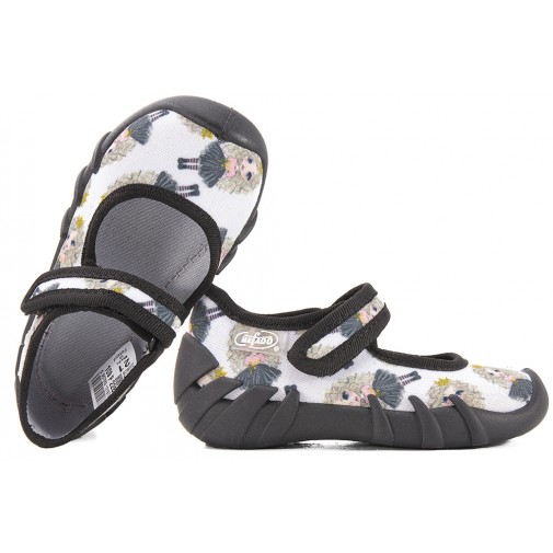 BEFADO 109P228 BALERINKI TEKSTYLNE DOMOWE DZIEWCZĘCE KAPCIE