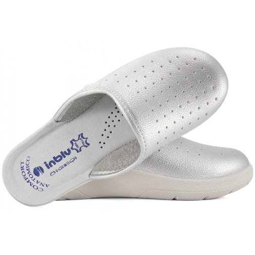 INBLU 50-33N KLAPKI DAMSKIE COMFORT SANITARNE srebrne